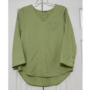 Soft Surroundings Long Sleeve Tencel Light Green Tunic, L